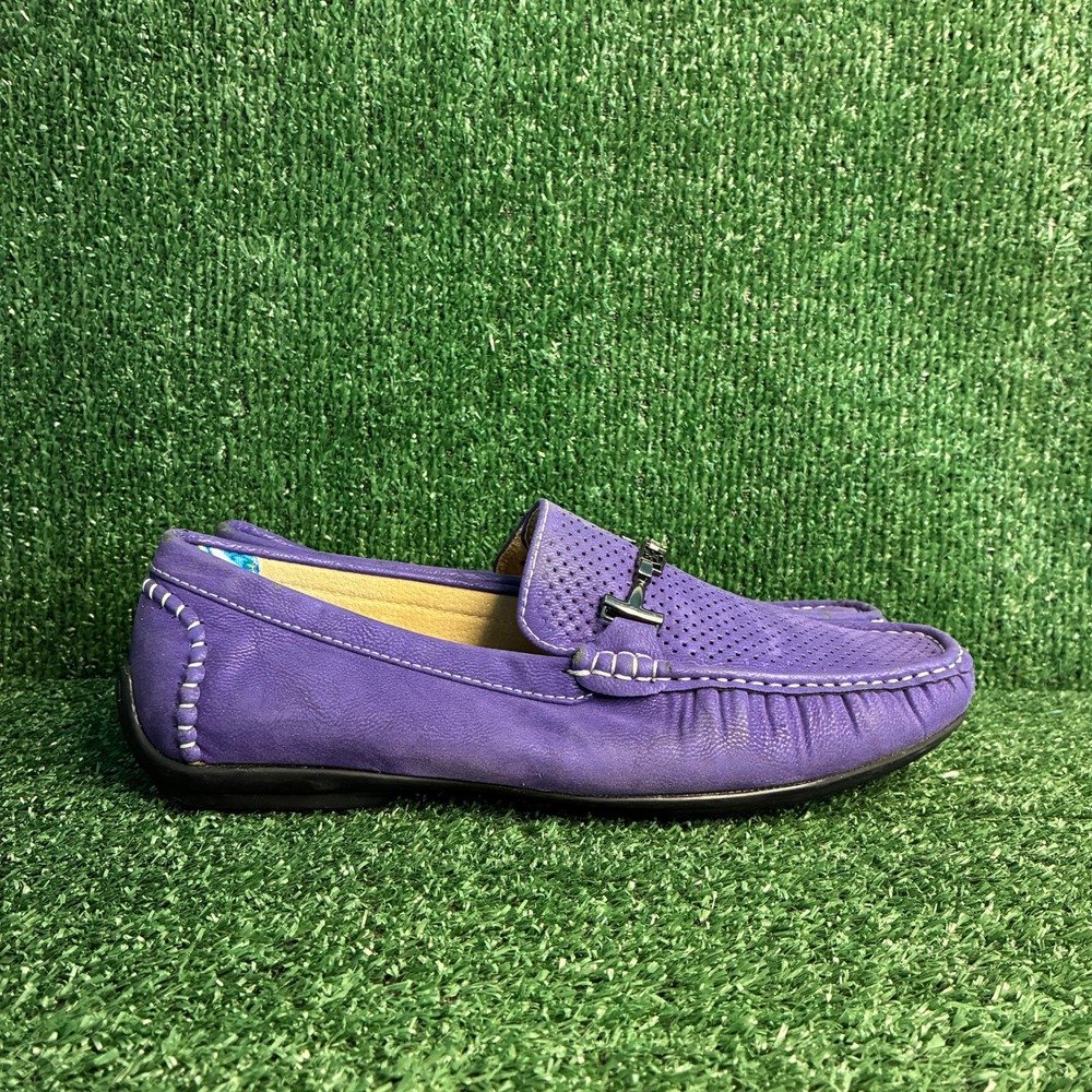 Stacy Adams 25039-542 Perforated Bit Loafer Driving Moccasin Purple Mens Sz 11 M